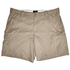 David Taylor Pro Golf Shorts Mens 44 Khaki Tan Chino Dress Shorts Preppy 44x10